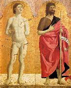 Piero della Francesca Sts Sebastian and John the Baptist Spain oil painting artist